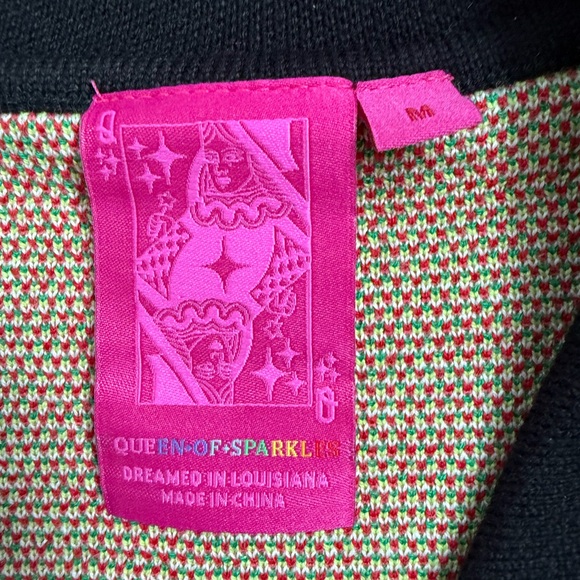 QUEEN OF SPARKLES Festive Nutcracker Cardigan - Black, White, Red - Picture 8 of 9